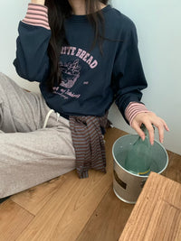Korean APM Collection Favorite Bread Graphic Long Sleeve Tee (Instock)