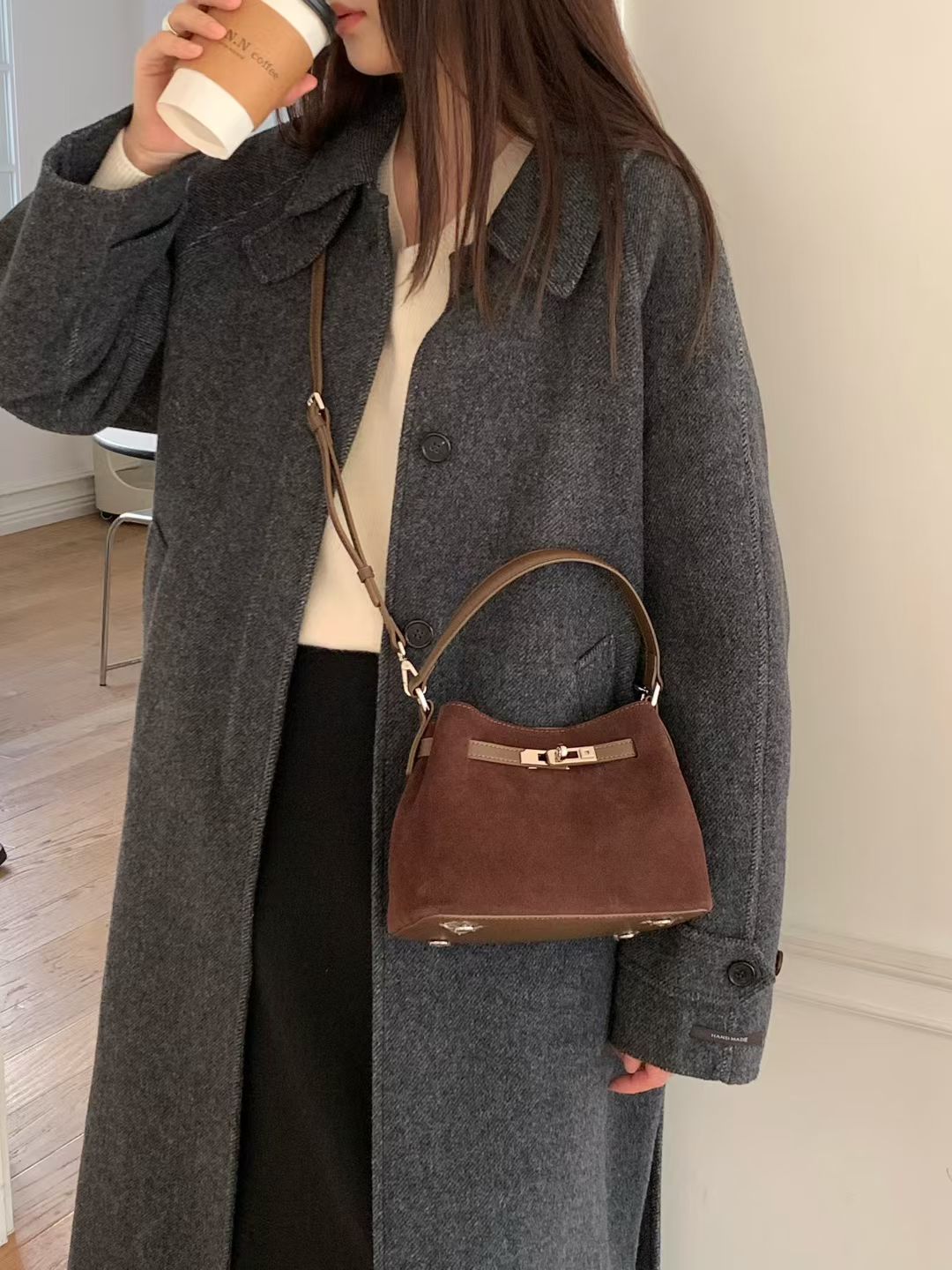 Korean APM Collection Leather Brown Bag (Instock)