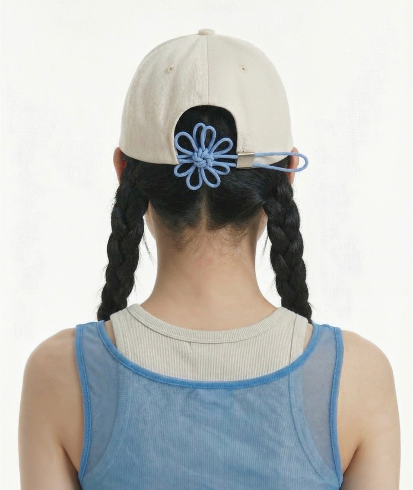 Korean Collection Ongo FLOWER KNOT CAP -SKY (Instock)