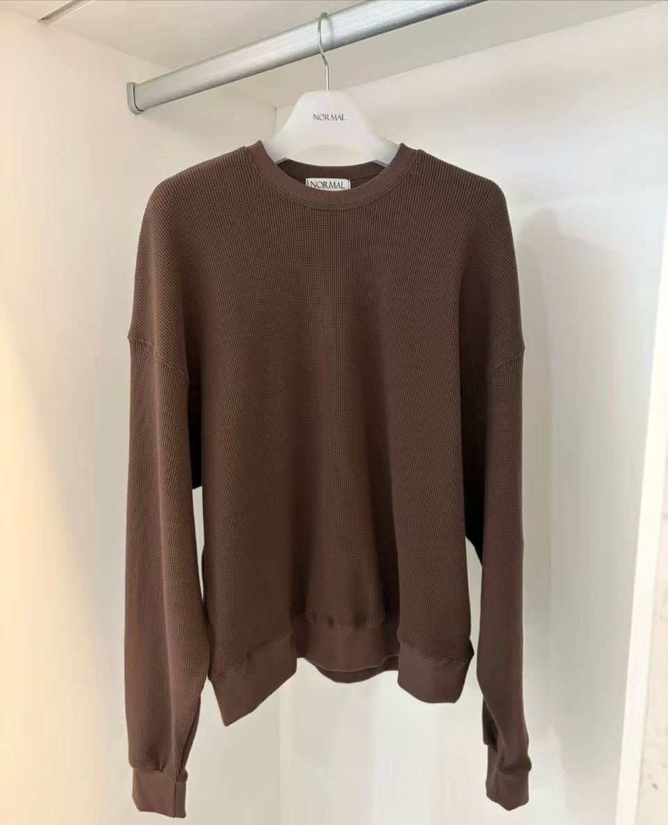 Korean APM Waffle Knit Crewneck Sweater (Instock)
