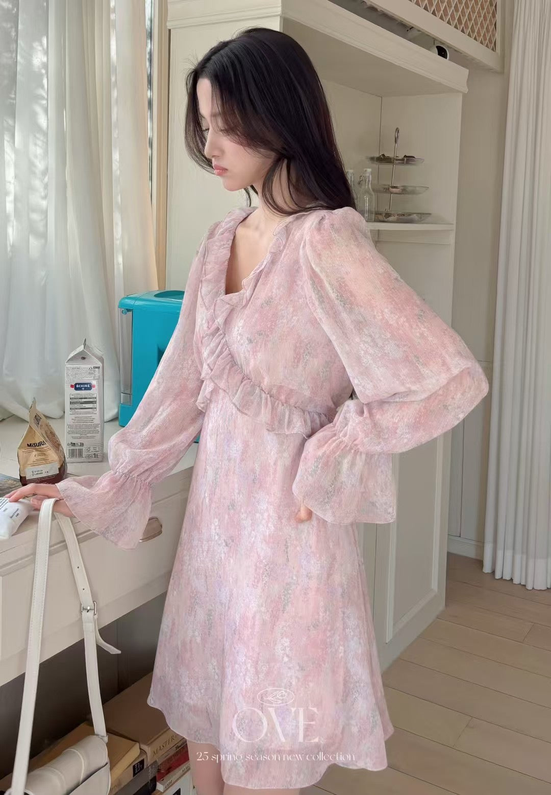 Korean APM Collection Pink Flower Dress (Instock)