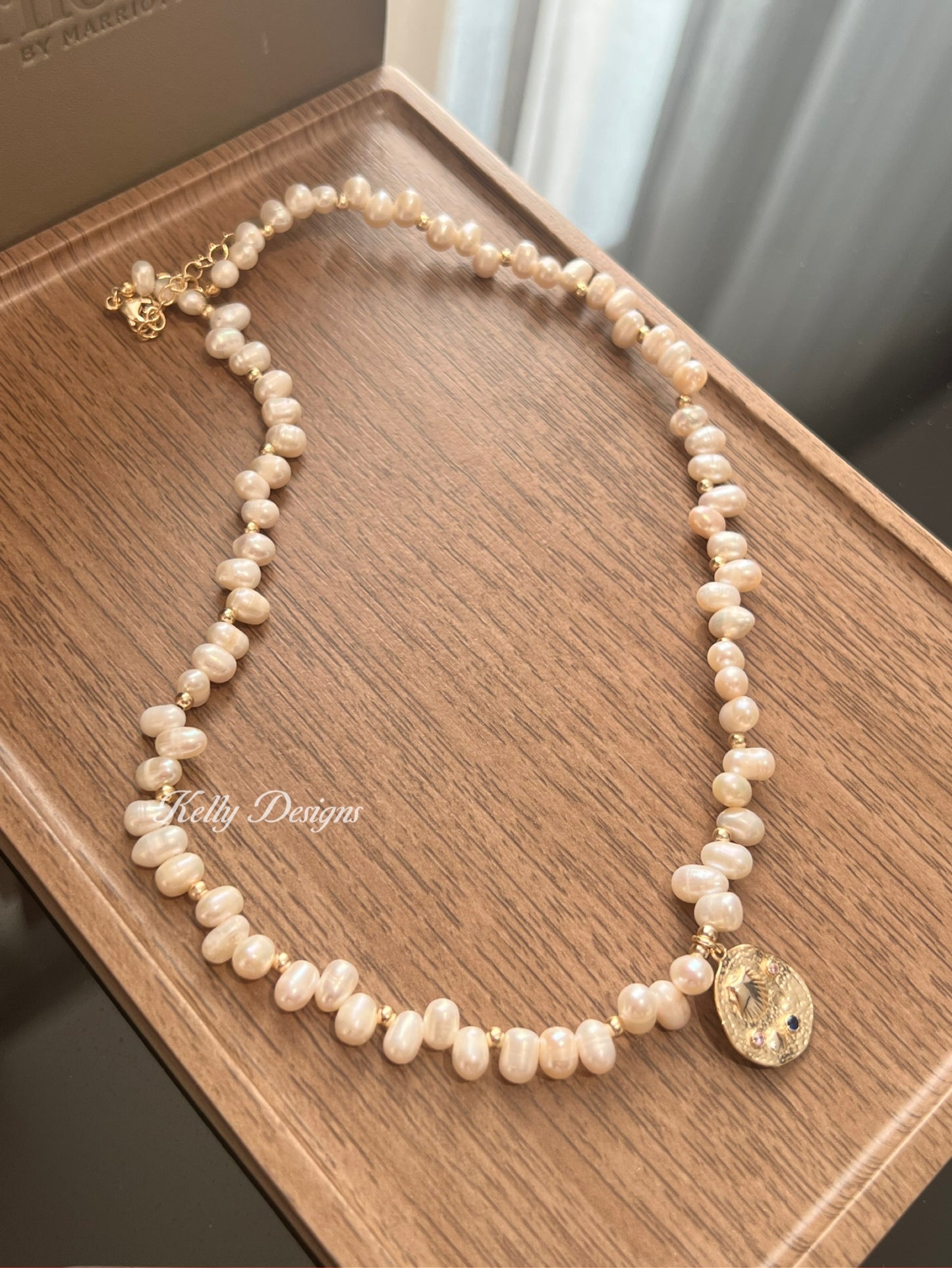 Kelly Designs Pearl Gold Color Pendant Necklace(Instock)