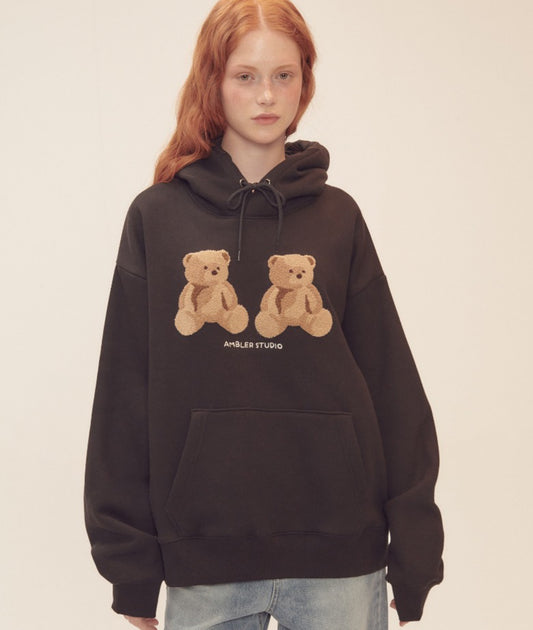 Ambler Big twin bear Black Hoodie (Preorder)