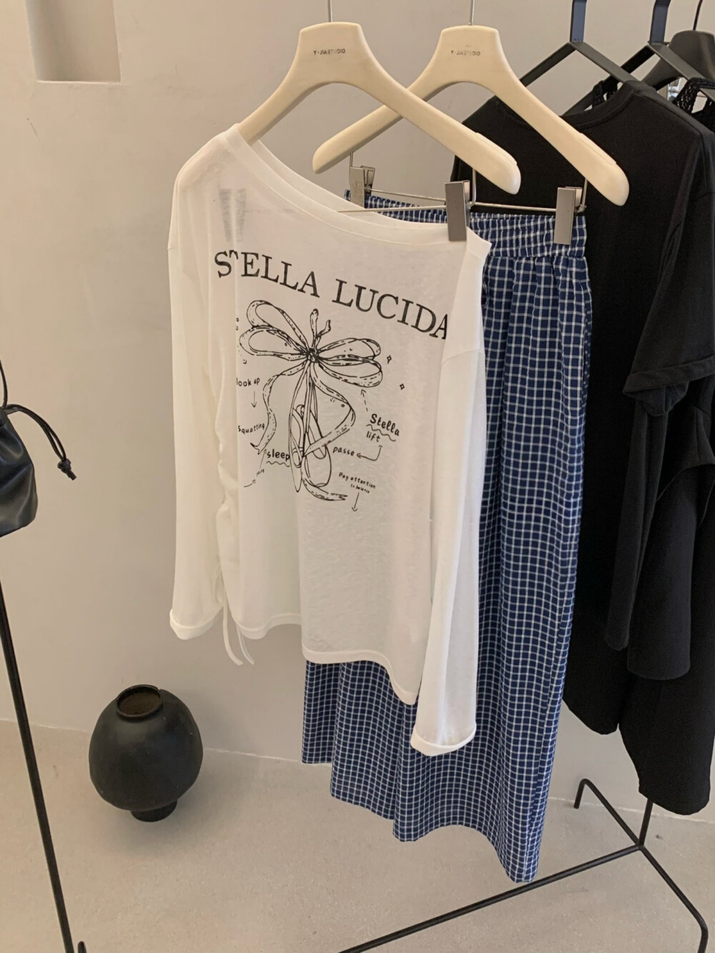 Kelly Designs Ribbon Shirt & Blue Pants Set (Instock)