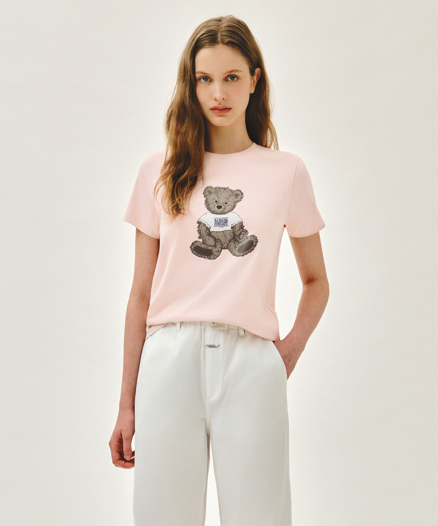 Marithe W DOODLE BEAR TEE light pink(Preorder)