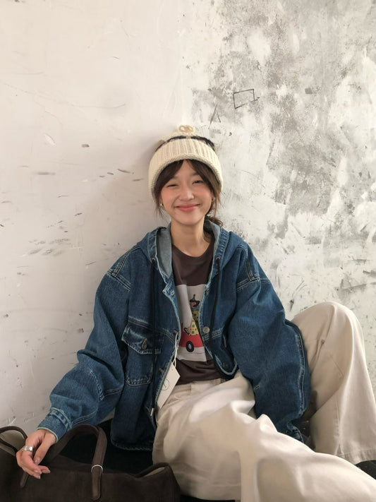 Kelly Designs Denim Hoodie Navy Jacket (Instock)