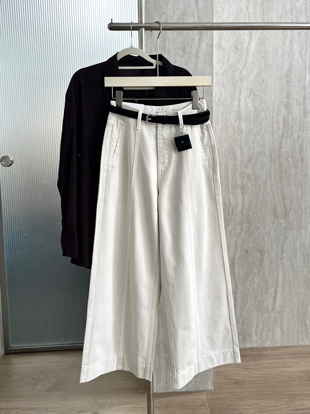 Kelly Designs Petite-Friendly Fall New High-Waist Straight-Leg Denim Pants (with Belt) (Instock)