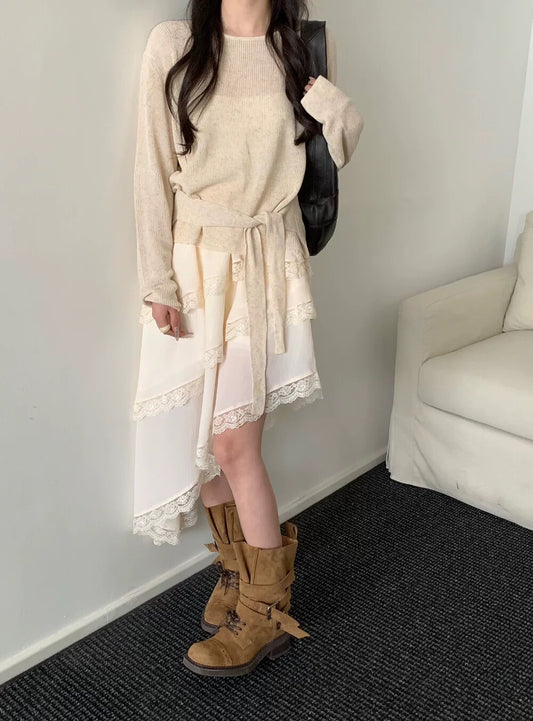 Kelly Designs Sweet Ruffle Mini Skirt-Beige (Instock)