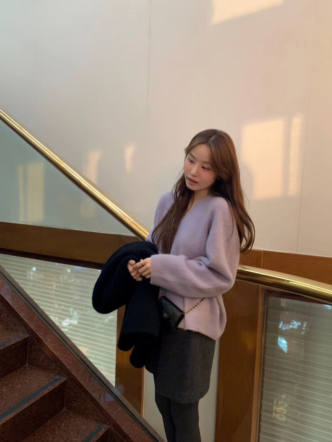 Korean APM Collection Ounce Purple V Neck Sweatshirt (2 weeks)