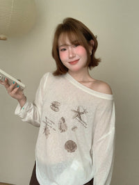Kelly Designs Ocean Sun Cover Long Sleeves Top (Instock)