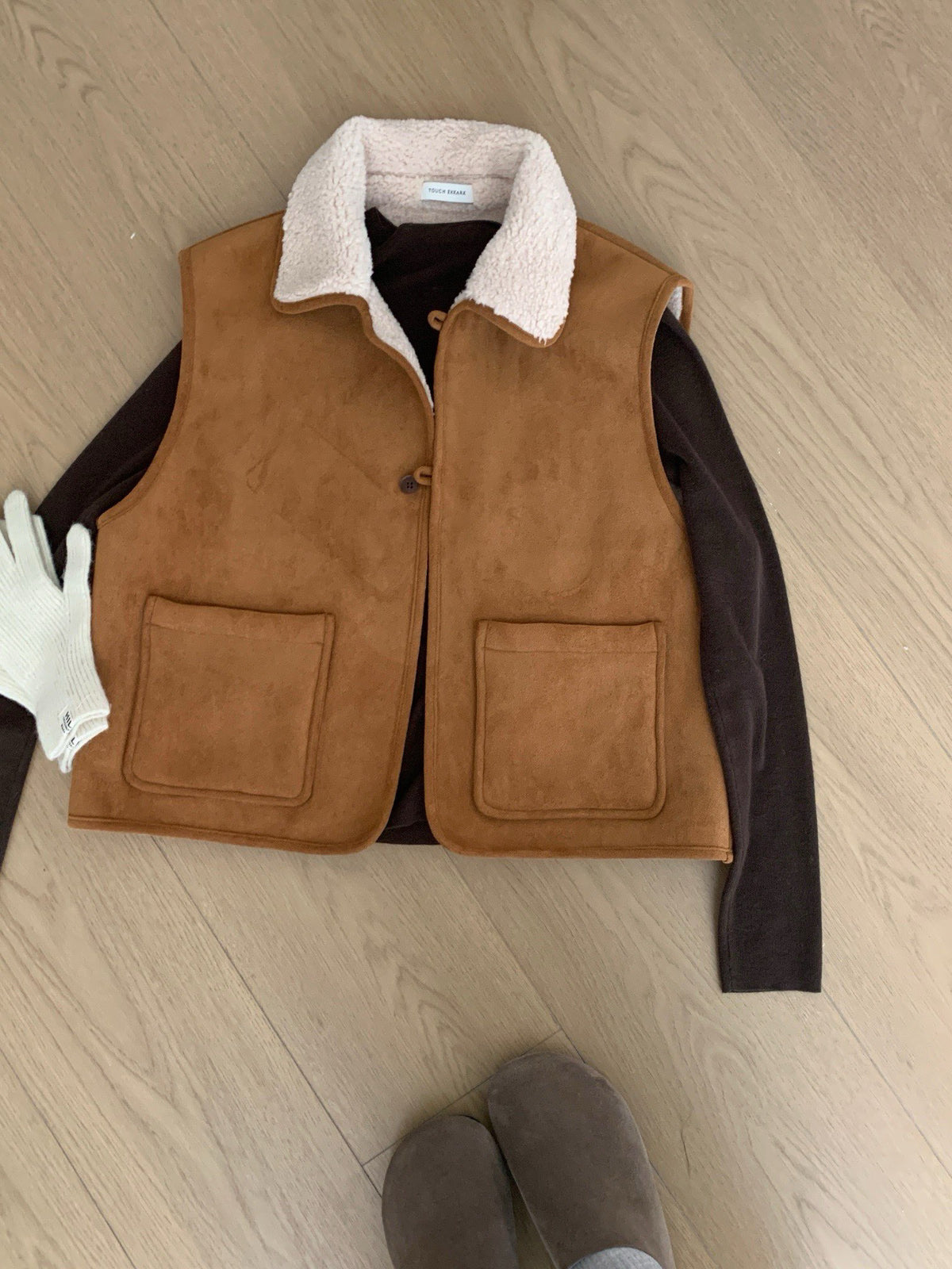 Kelly Designs Lambswool Brown Vest (Instock)