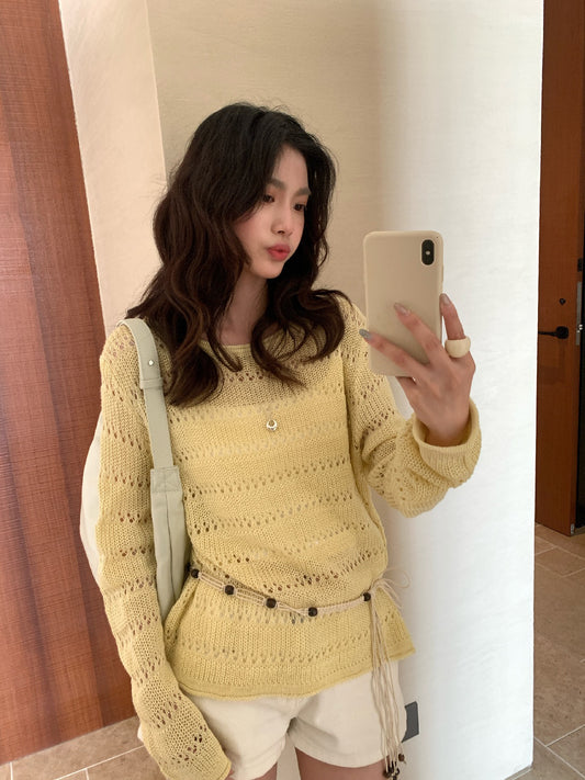 Kelly Designs Lightweight Hollow Knit Sweater – 4 Colors (Instock)