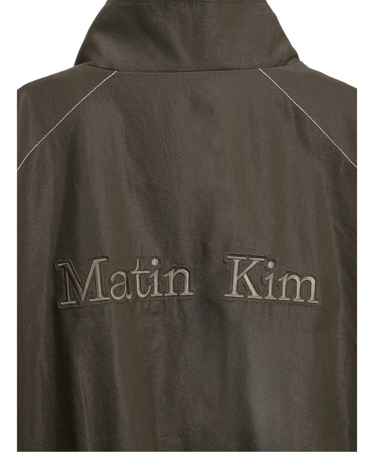 MATIN KIM ROUGH COATING CROP BOMBER IN KHAKI (Instock)