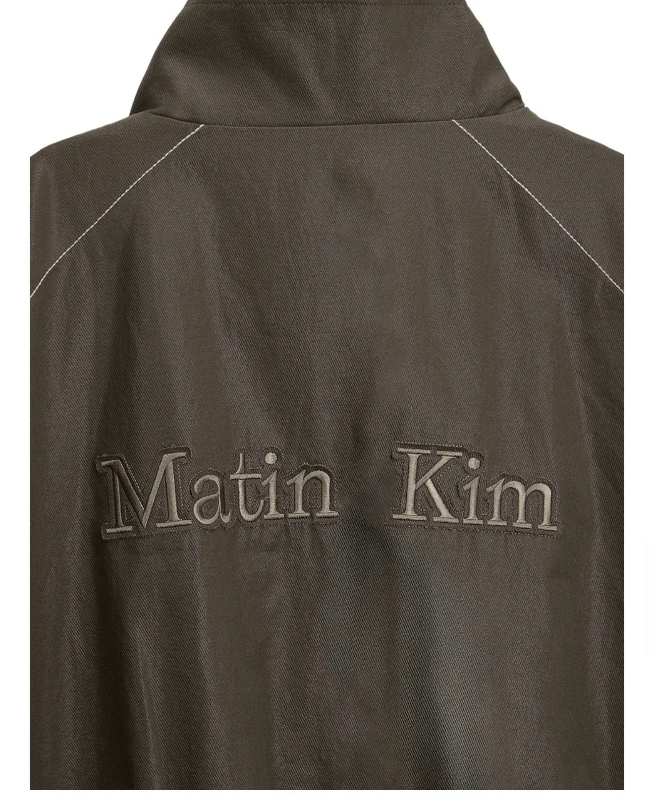 MATIN KIM ROUGH COATING CROP BOMBER IN KHAKI (Instock)