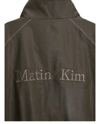 MATIN KIM ROUGH COATING CROP BOMBER IN KHAKI (Instock)