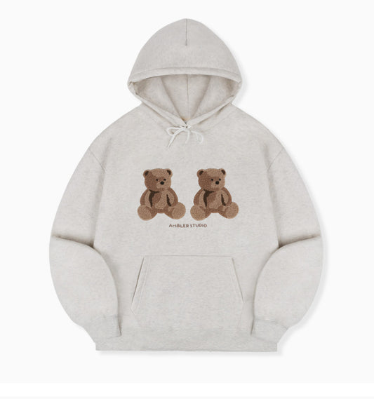 Ambler Big twin bear Oatmeal Hoodie (Preorder)