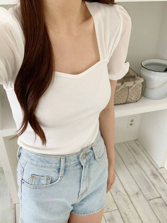 Kelly Designs Korean Slim White Top(Instock)