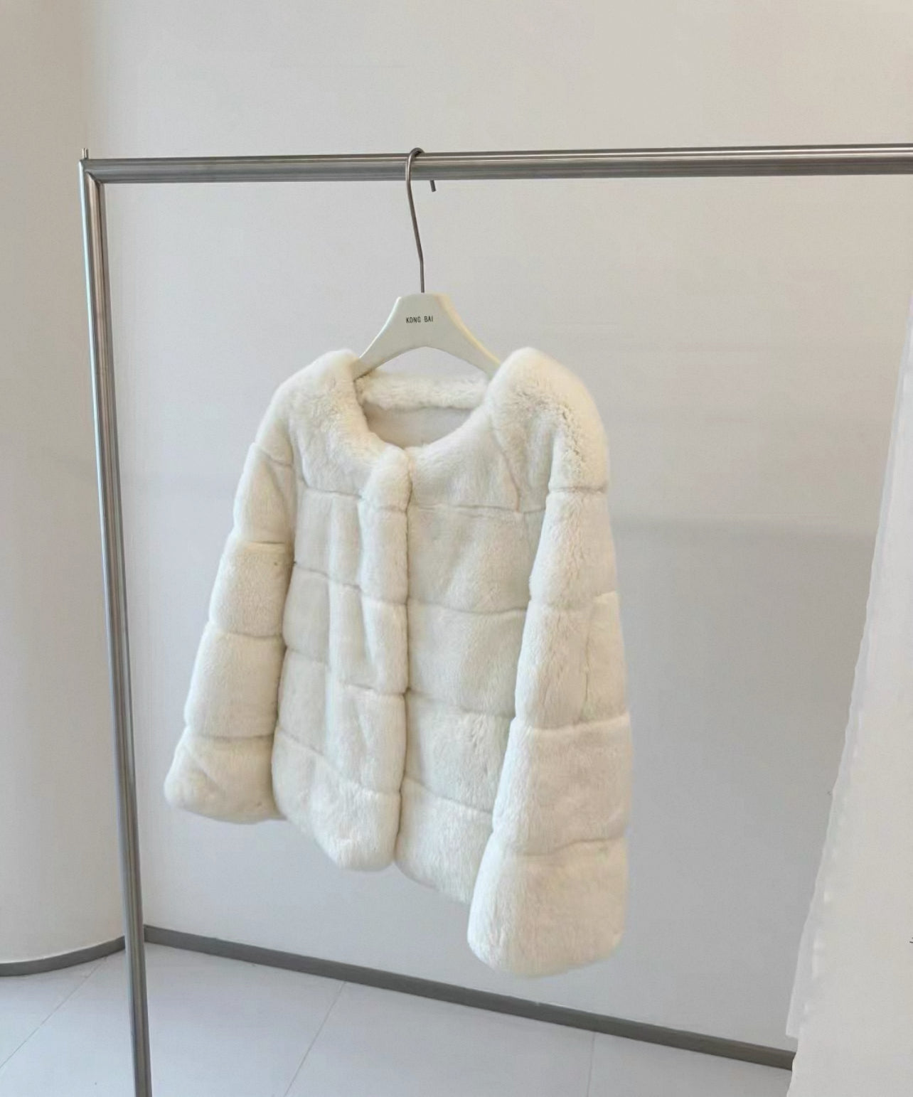 Kelly Designs Imported Rex Rabbit Fur Jacket – Ivory White | New Year Rabbit (Instock)