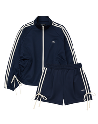 Korean Collection Nerdy 2pcs RIBBON TRACK SHORTS Navy SET (Instock)