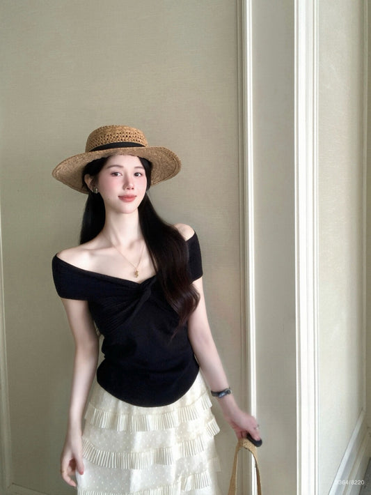Kelly Designs Off Shoulder Knit Top-2 Colors (Instock)