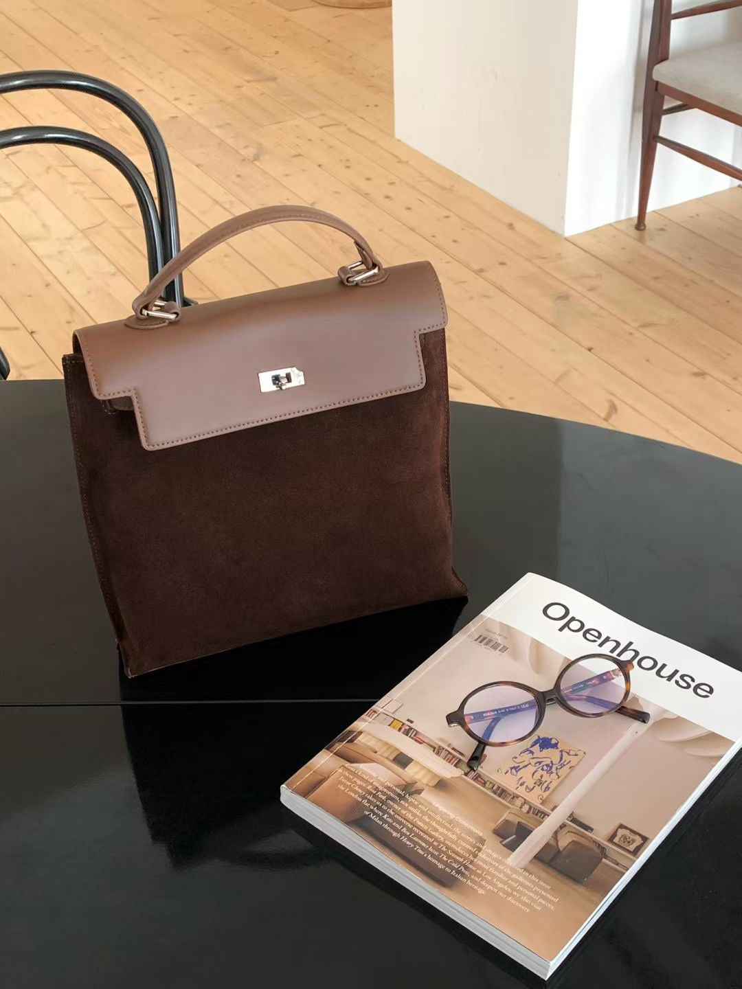 Korean APM Collection Three Ways Shearling Cow Leather Bag (Instock)