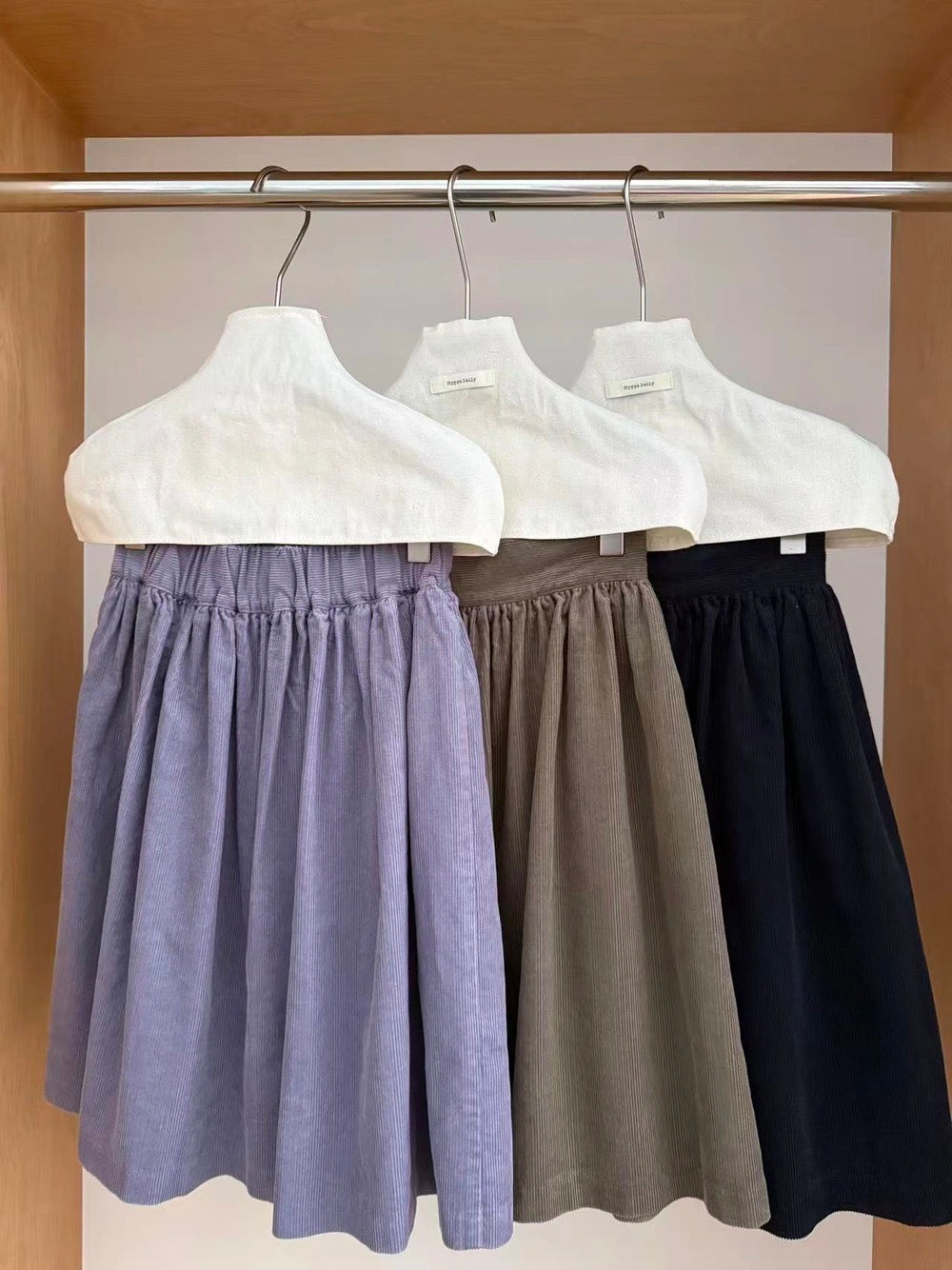 Kelly Designs Corduroy Semi-Elastic Midi Skirt (Instock)