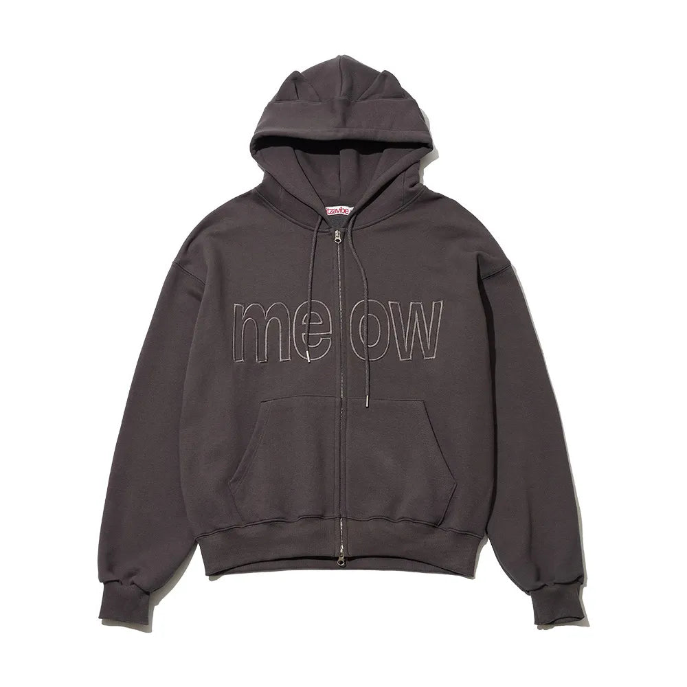 Korean ITZAVIBE Meow Cat Ear Hoodie Zip Up (Instock)