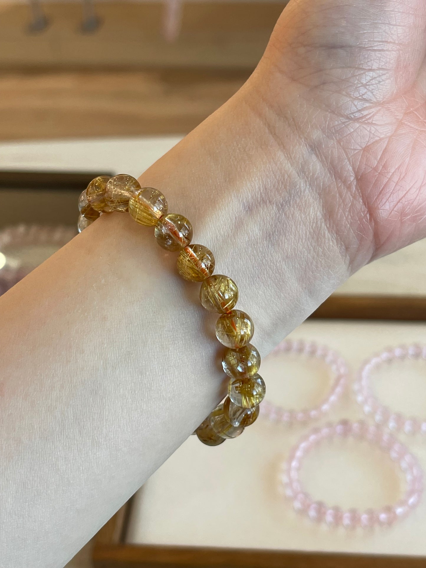 Kelly Designs Rutilated Quartz Natural Crystal Bracelet (Instock)