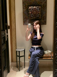 Korean APM Collection Vegetable Navy Pants (Instock)