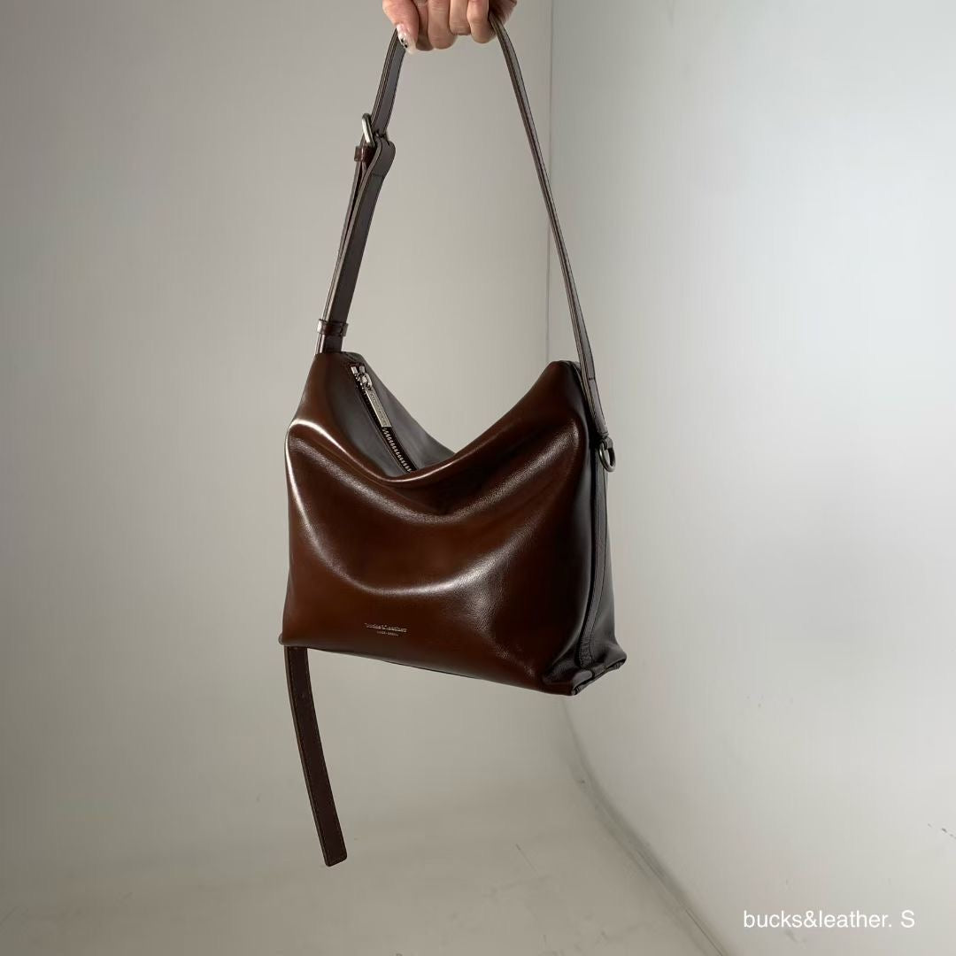Korean APM Collection BUCKS&LEATHER Camel Leather Bag (Preorder)