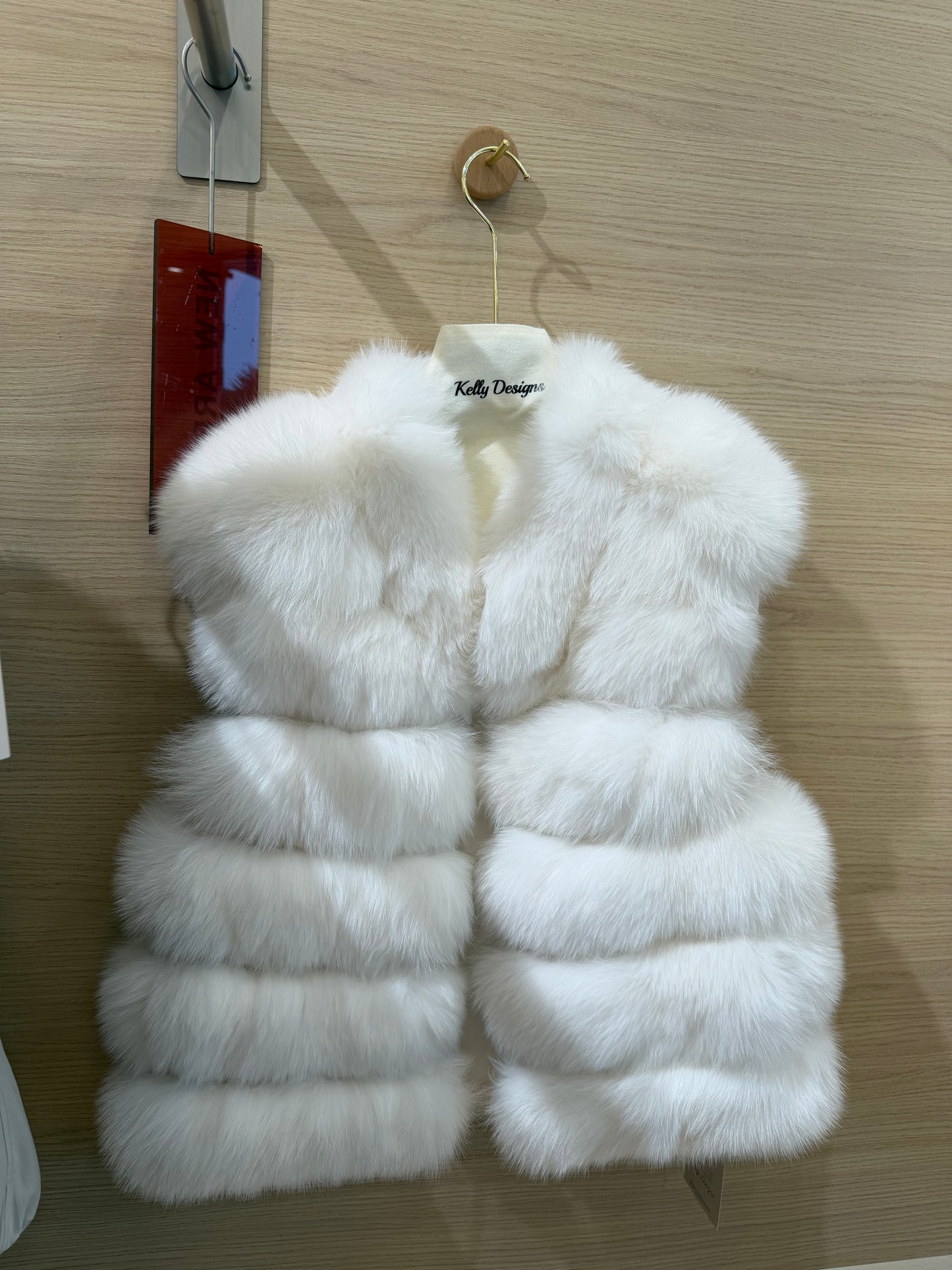 Kelly Designs Fox Fur Pure White Vest (Instock)