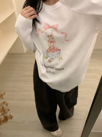 Kelly Designs Brushed Cotton Long-Sleeve Tee – Bow Strawberry Bunny Print (Instock)