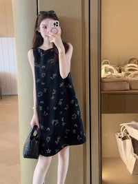 Kelly Designs Butterfly Print Silk-Feel Shift Dress (Instock)