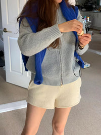 Korean APM Collection Ounce Two Colors Wool Zip Up Cardigan (Instock)