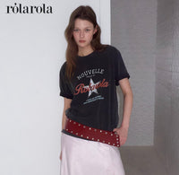 Rolarola Vintage Print Pigment Tshirt Charcoal (Instock)