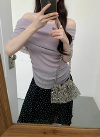 Kelly Designs Off Shoulder Knit Purple Top(Instock)