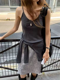 Korean APM Collection Ounce Cami Top - Charcoal (Instock)