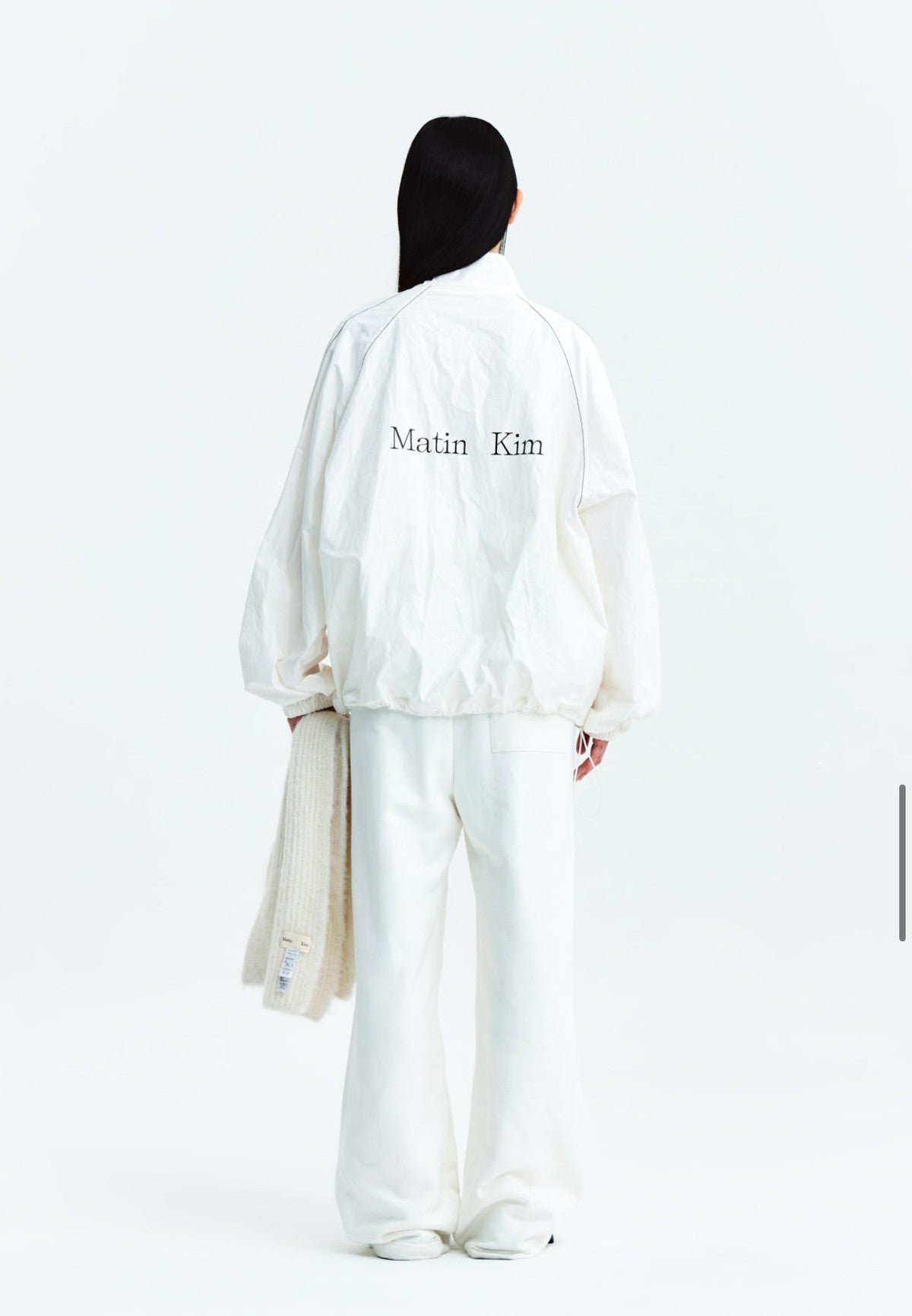 MATIN KIM LOGO COATING JUMPER IN IVORY (Instock)