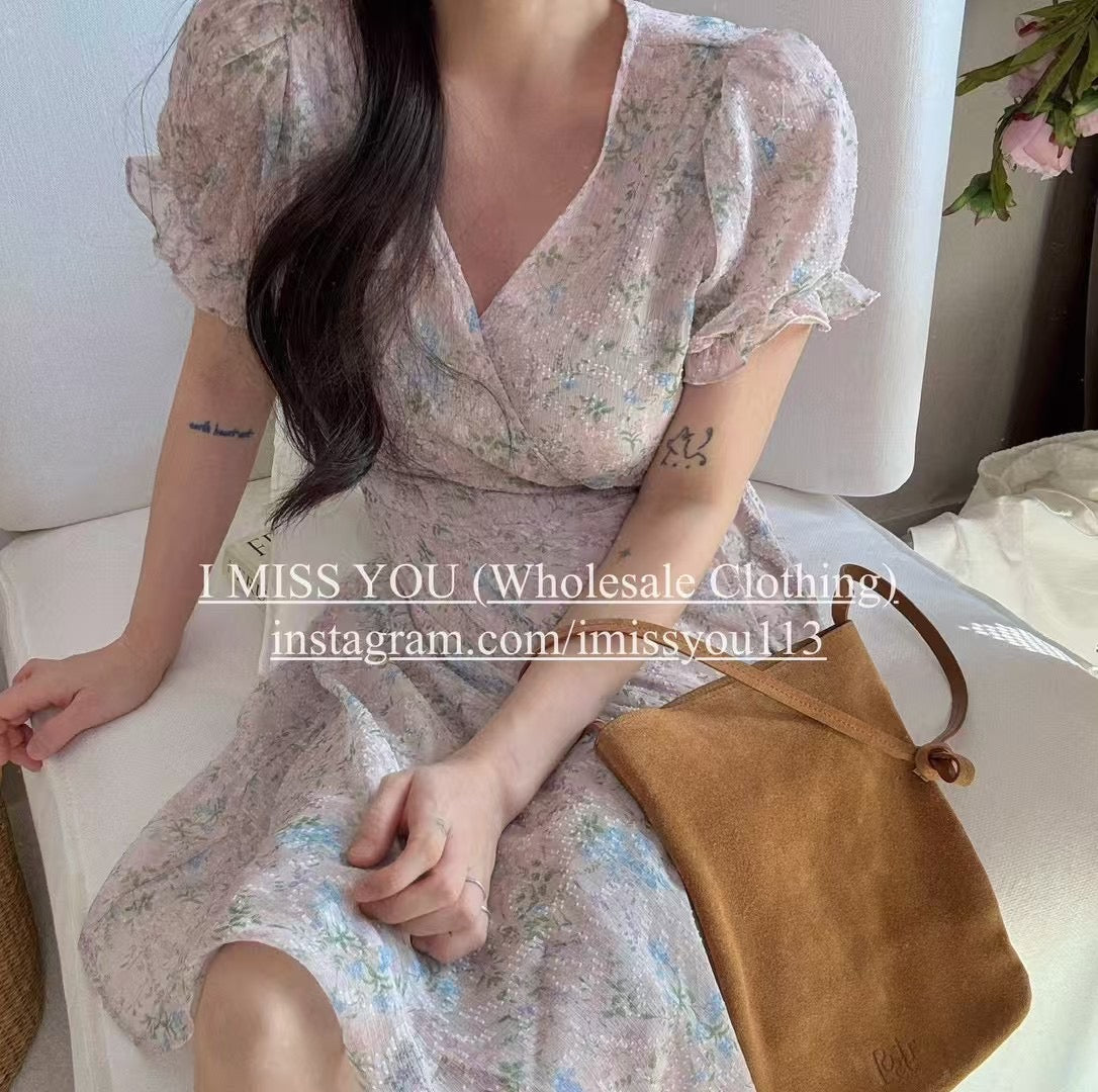 Korean APM Collection I Miss You pink Flower Dress (Instock)