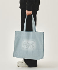 Marithe DRAWING CLASSIC LOGO DENIM ECO BAG light blue (Instock)