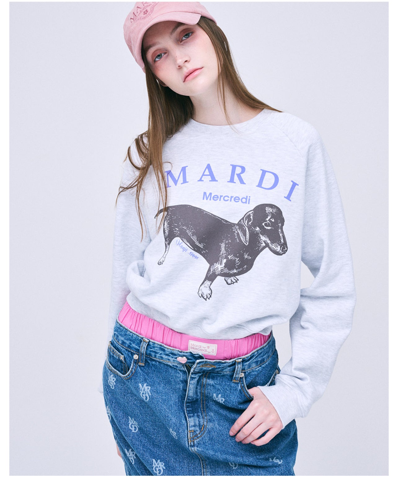 Mardi Mercredi SWEATSHIRT RAGLAN DDANJI_HEATHER PURPLE (Preorder)