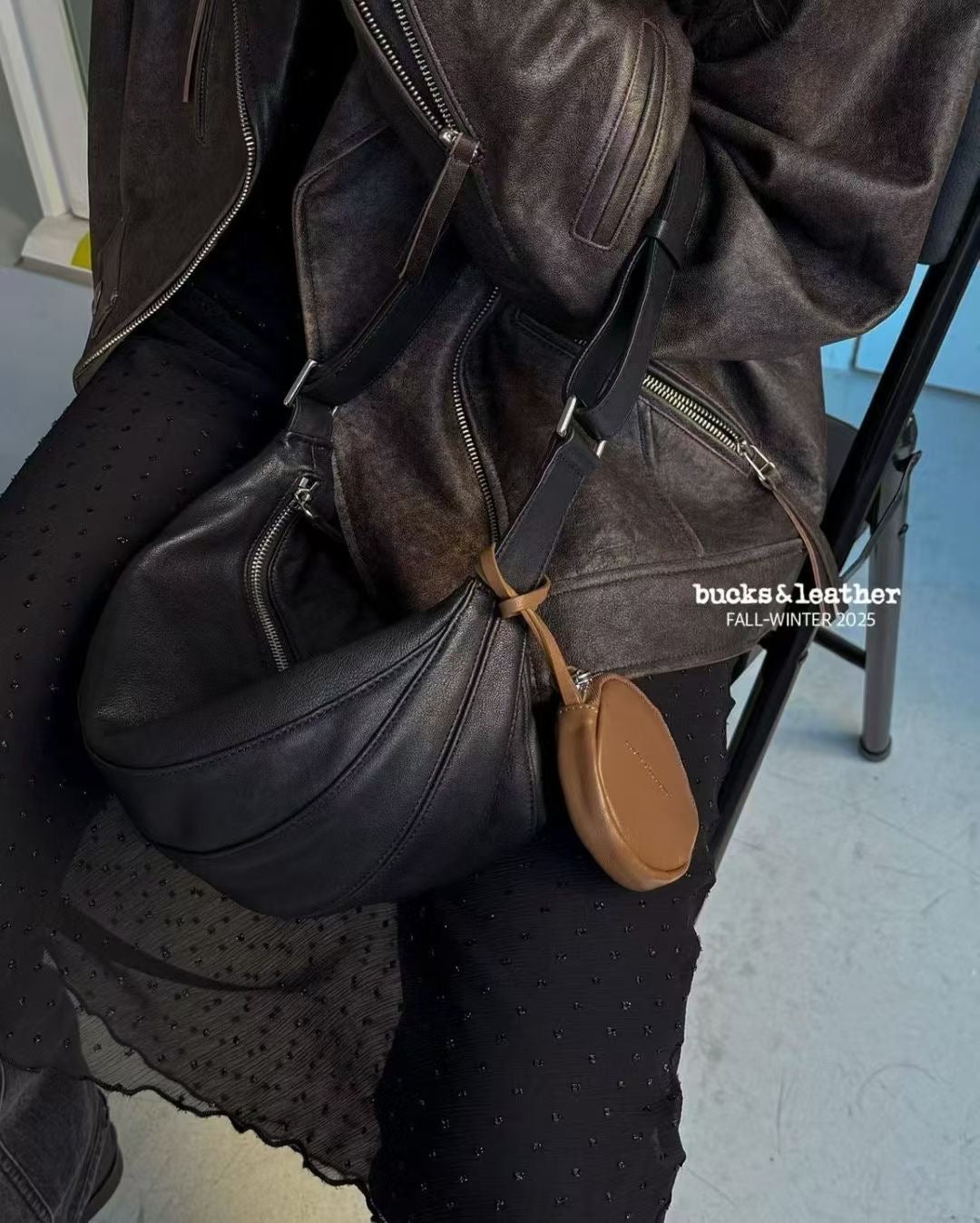 Korean APM Collection BUCKS&LEATHER Leather Bag (Instock)