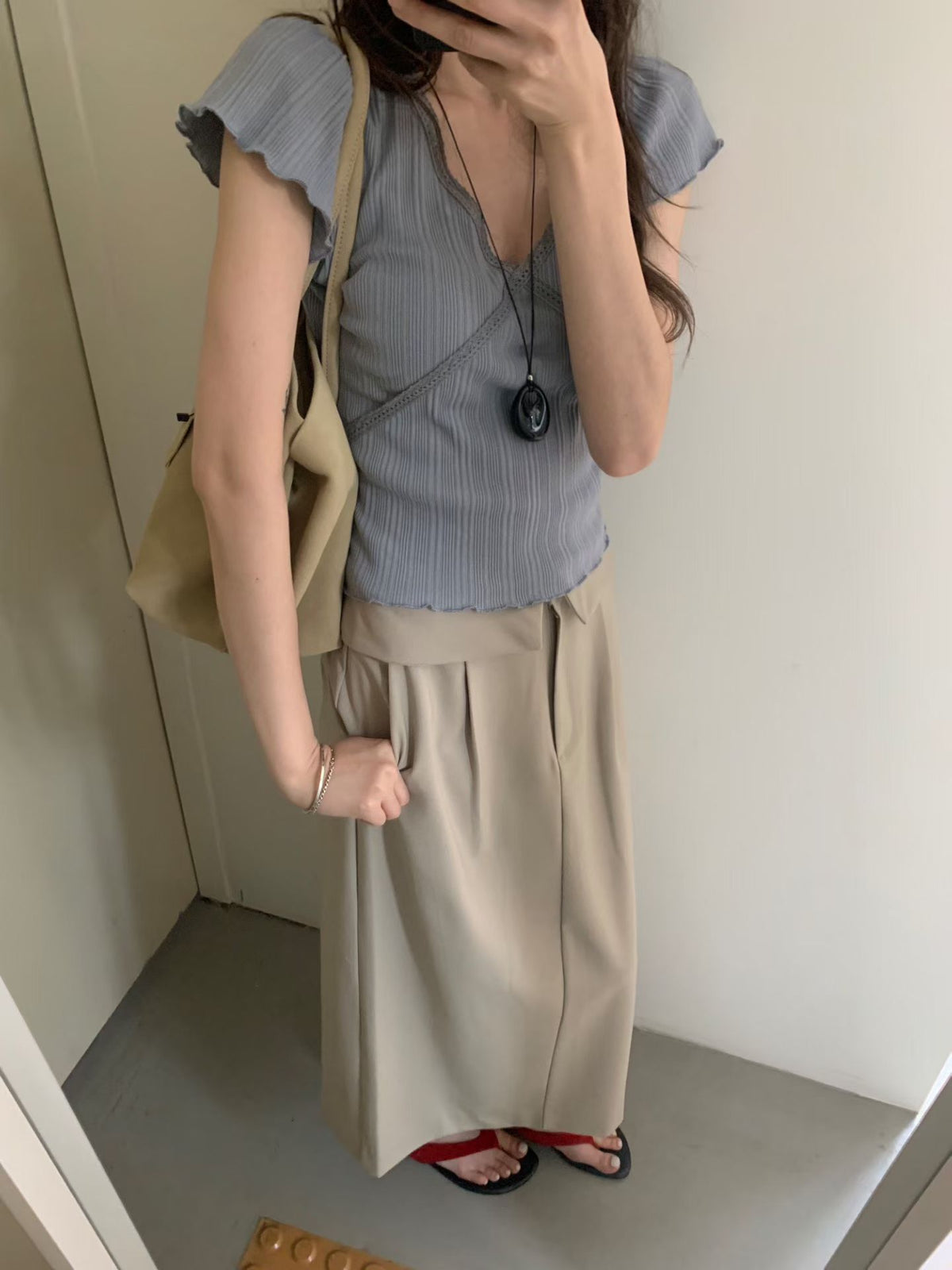 Korean APM Collection V neck Top - 3  Colors (Instock)