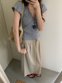 Korean APM Collection V neck Top - 3  Colors (Instock)