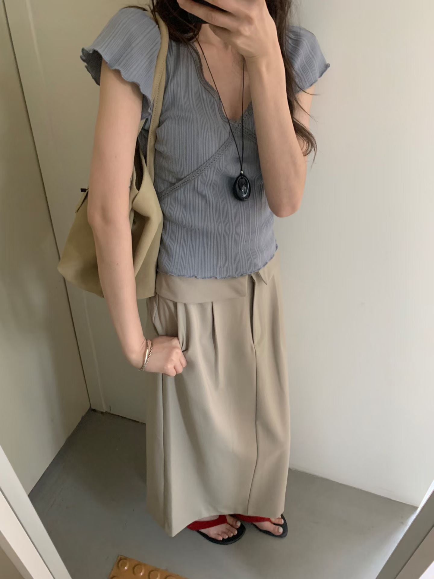 Korean APM Collection V neck Top - 3  Colors (Instock)