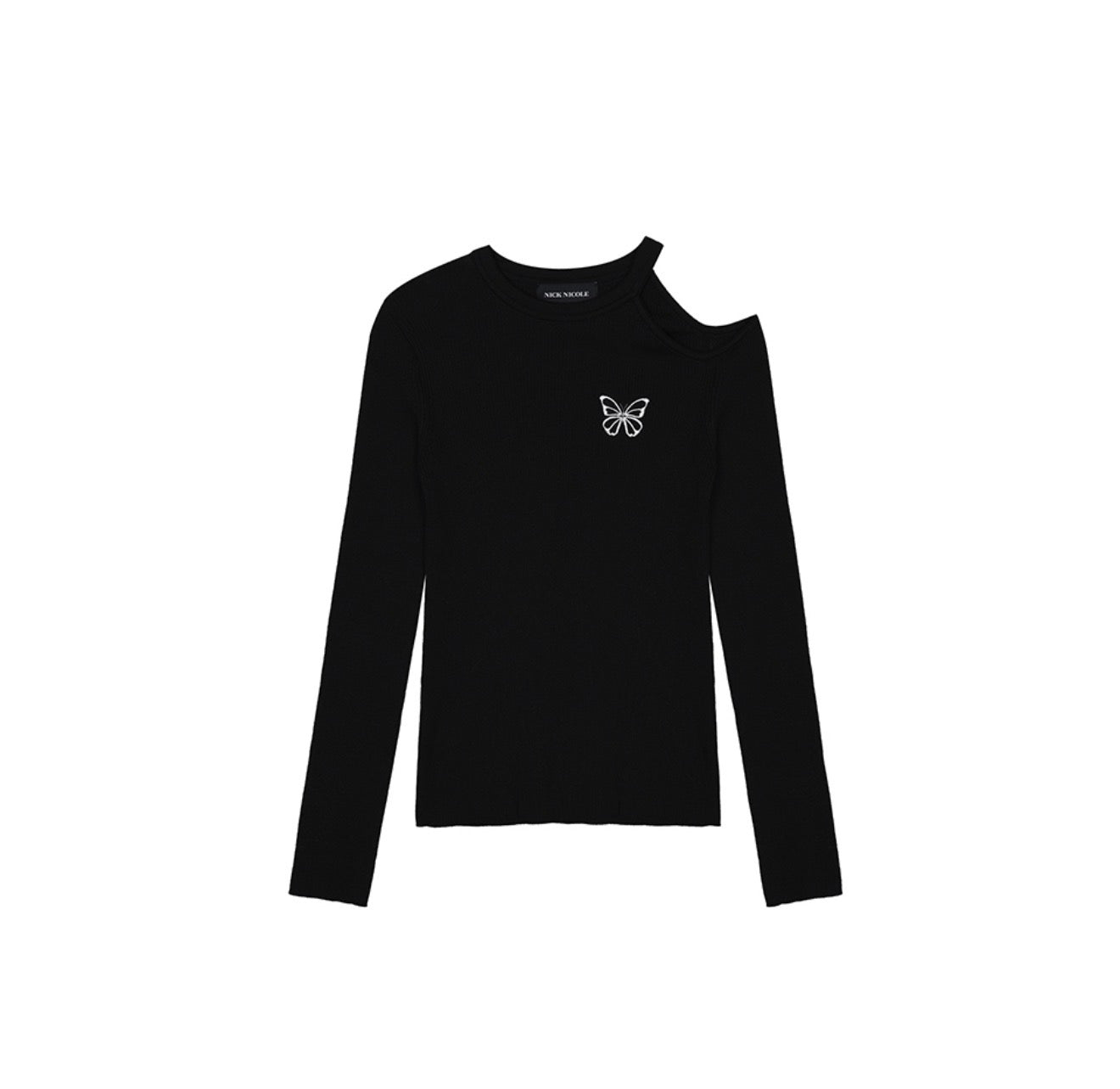 Korean Collection Nick Nicole CUT OUT BUTTERFLY KNIT_BLACK (Instock)