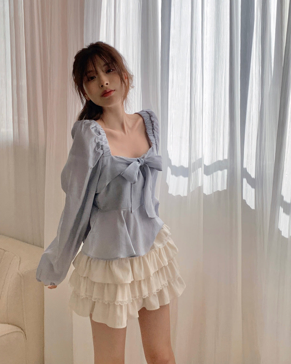 Korean Brand Day Layer Black & White Skirt (Preorder)