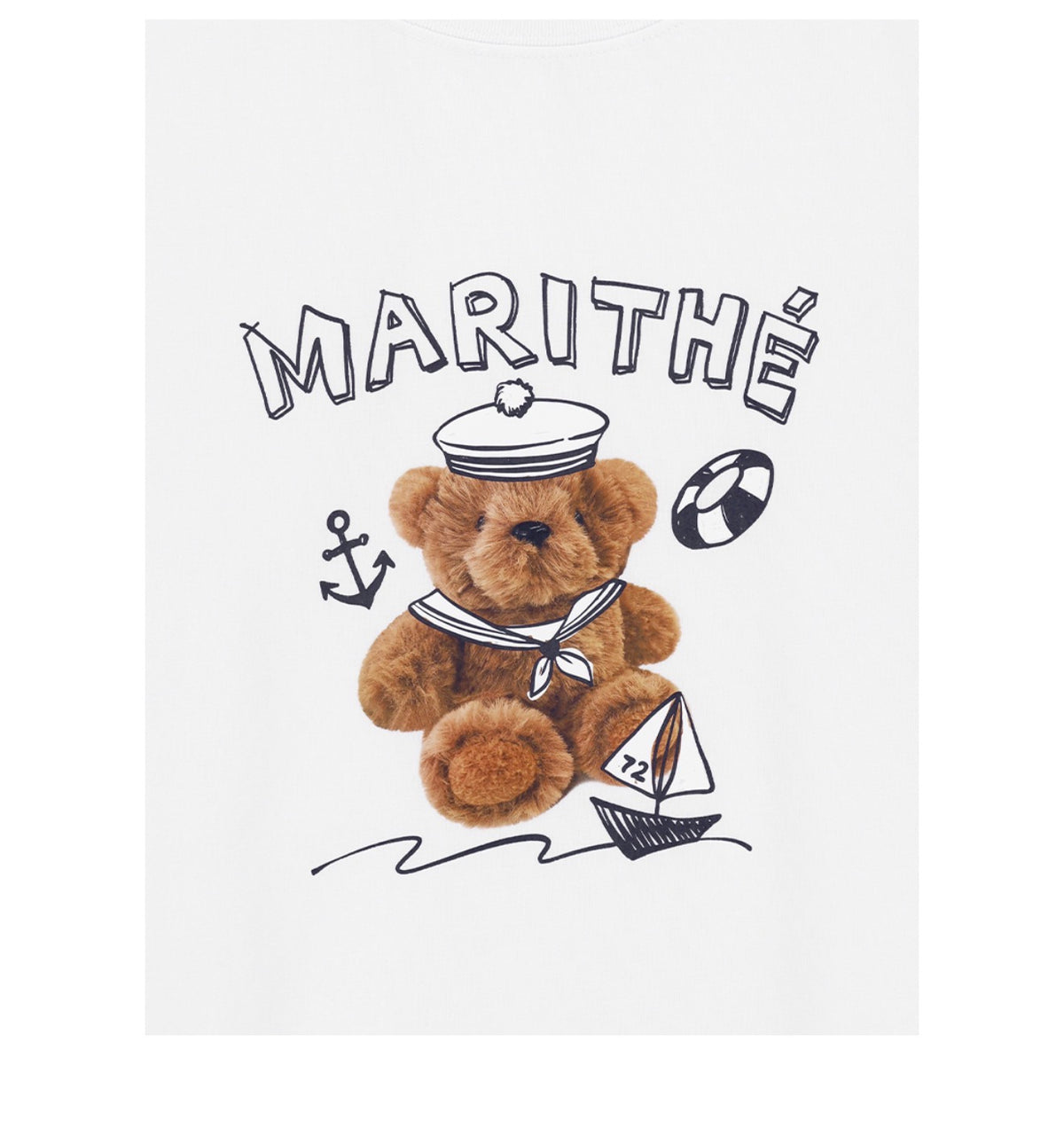 Marithé François Girbaud Marine Bear Graphic Tee – White (Instock)