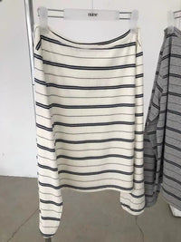 Korean Collection | Off-Shoulder Stripe Long Sleeve Top (Instock)