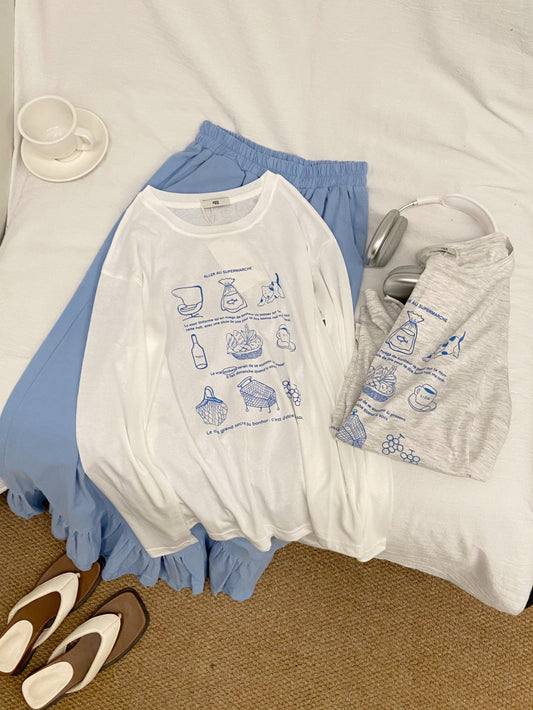 Kelly Designs Casual Graphic Sun Shirt – Two Colors Long Sleeve (Instock)